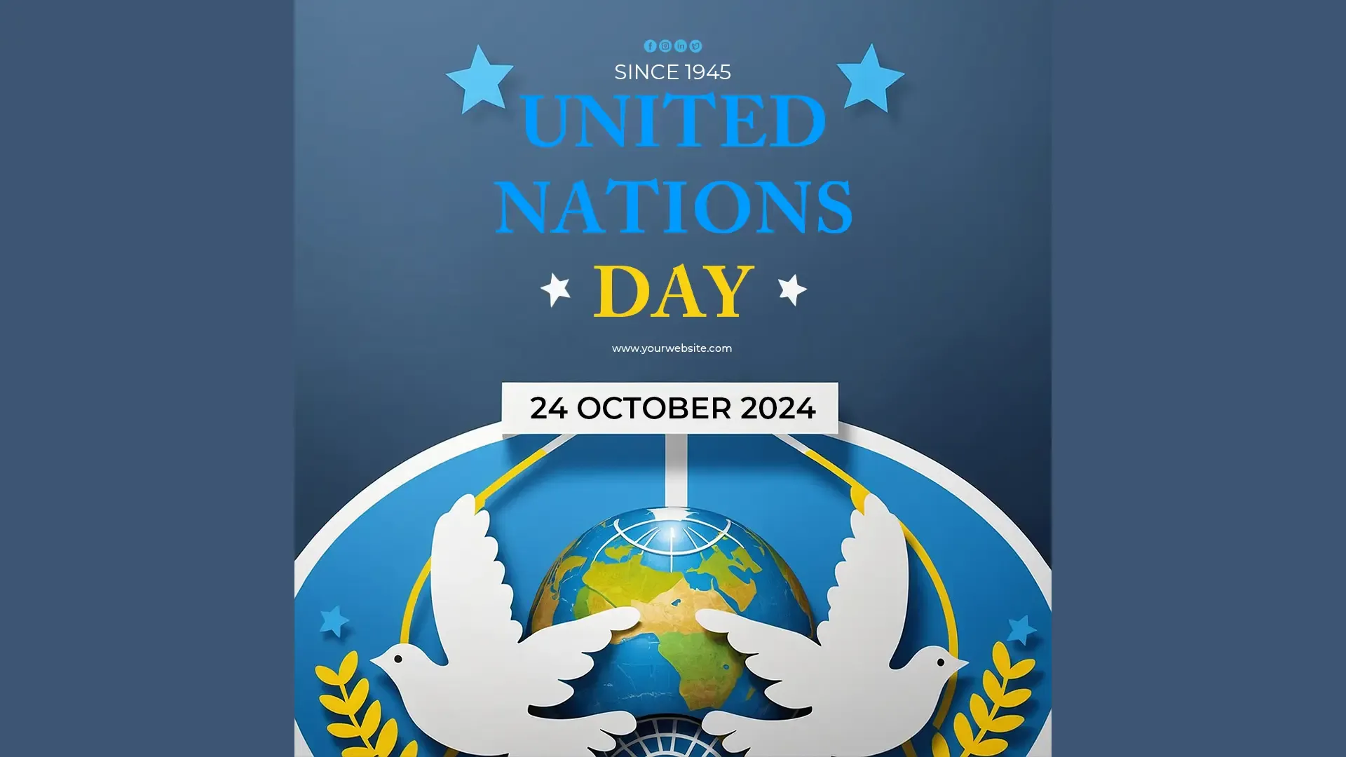 Historical United Nations Day PSD Photo for Instagram Post